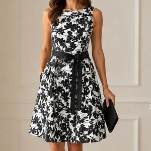 Luxe by Carmen Marc‎ Valvo Floral Fit Flare Dress 8 NWT Cocktail Wedding Guest